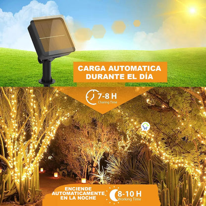 Luces led navideñas con PANEL SOLAR ☀️🎄🎅