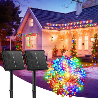 Luces led navideñas con PANEL SOLAR ☀️🎄🎅