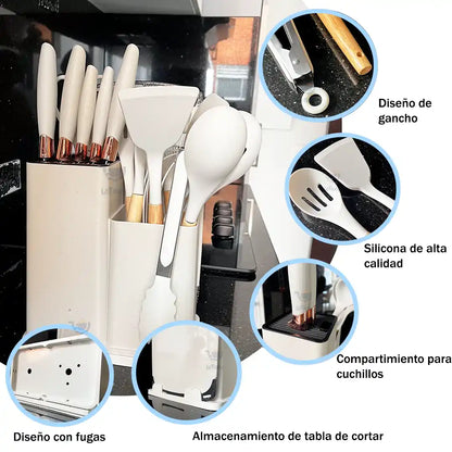Set de utensilios x19 piezas + 😱🔥Tabla para picar GRATIS 😱🔥